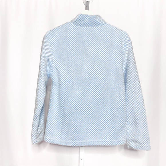 Zara Checkered Faux Fur Jacquard Mock Neck Top • S - Picture 5 of 5